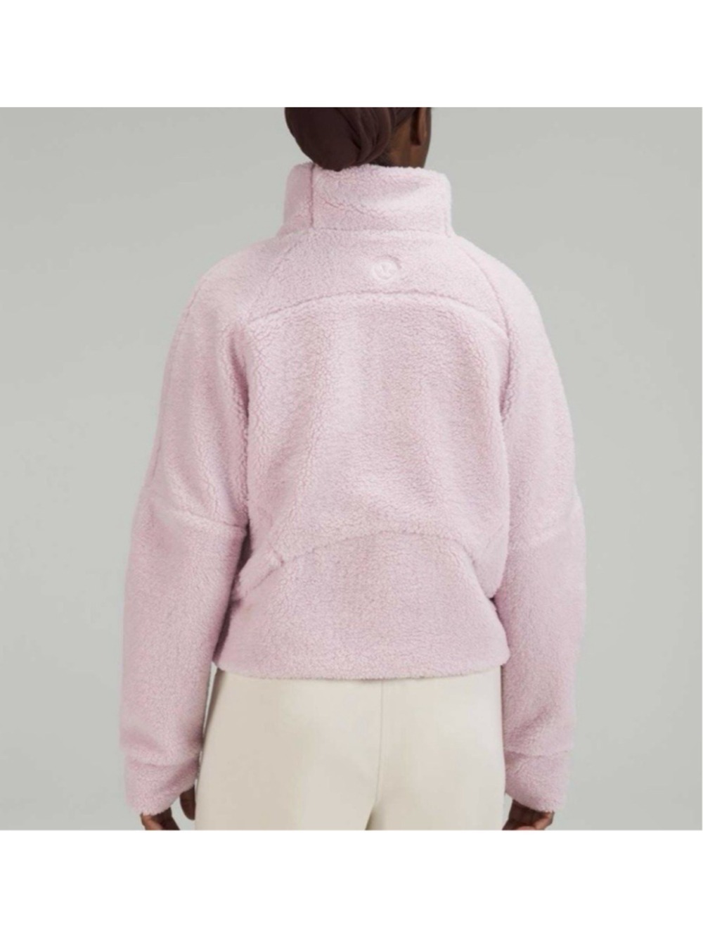 Lululemon Scuba Oversized Fleece Athleisure Funnel Neck 1/2 Zip Pink Peony M/L - Picture 2 of 8
